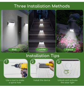 Aplique solar para pared con sensor de movimiento