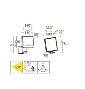 Aplique led solar Lutec Sunshine M 11W con sensor