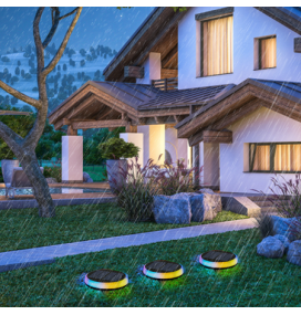 Aplique de suelo led solar redondo RGB con cambio de color