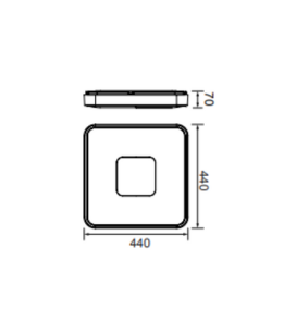 Plafón led Mantra Coin 7920 80W negro cuadrado