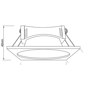 Aplique de techo empotrable 032110B cuadrado blanco
