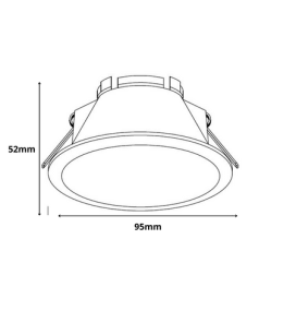 Aplique de techo empotrable 032410N redondo negro