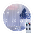 Cortina led estrellas y copos de nieve 3,5m 6000K