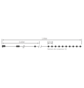 Guirnalda led corazones de madera 1,95m cálida