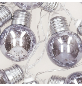 Guirnalda led bombillas plateadas 1,35m cálida