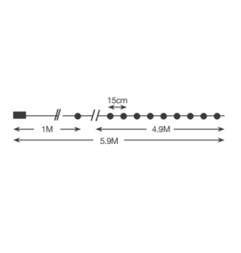 Guirnalda led de alambre 4,9m con pilas cálida