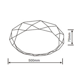 Plafón led  Diamante 24W regulable difusor estrellas