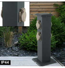 Baliza de jardín con 4 tomas de corriente