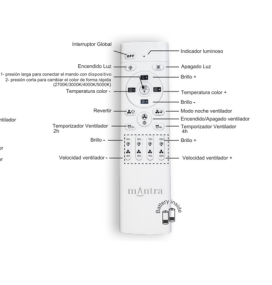 Mando ventiladores Mantra Nepal, Nepal mini y Nature