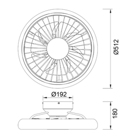 Ventilador de techo led Mantra Turbo 8231 blanco