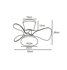 Ventilador led de techo Dubi 18W CCT negro