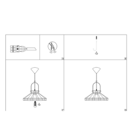 Lámpara colgante decorativa Serie Fundi E27 negra