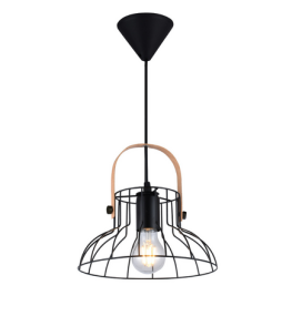 Lámpara colgante decorativa Serie Fundi E27 Ø240mm negra