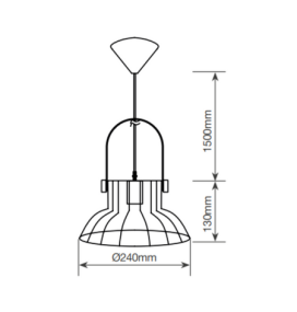 Lámpara colgante decorativa Serie Fundi E27 Ø240mm negra
