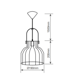 Lámpara colgante decorativa Serie Fundi E27 Ø190mm negra