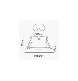Aplique de techo empotrable NC2152RFW redondo blanco