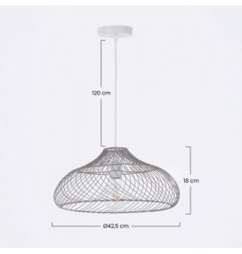 Lámpara colgante decorativa Akame hierro gris E27