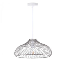 Lámpara colgante decorativa Akame hierro gris E27