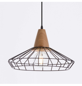 Lámpara colgante decorativa Klobuck E27 Ø40cm negra