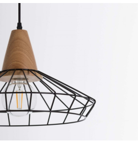 Lámpara colgante decorativa Klobuck E27 Ø40cm negra