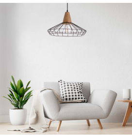 Lámpara colgante decorativa Klobuck E27 Ø40cm negra