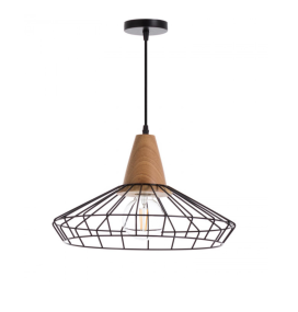 Lámpara colgante decorativa Klobuck E27 Ø40cm negra