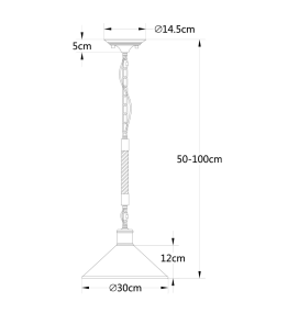 Lámpara colgante decorativa Soga pequeña E27 cuerda negra