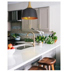 Lámpara led colgante Giani negro y oro E27