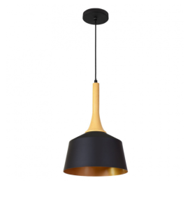 Lámpara led colgante Giani negro y oro E27