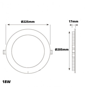 Downlight led redondo 18W plata