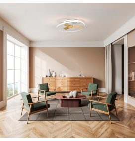 Ventilador de techo led Mantra Ocean 8235 blanco y madera regulable