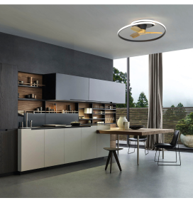 Ventilador de techo led Mantra Ocean 8236 negro y madera regulable