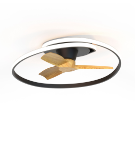 Ventilador de techo led Mantra Ocean 8236 negro y madera regulable