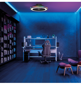 Ventilador de techo led Mantra Gamer 8292 CCT+RGB negro 