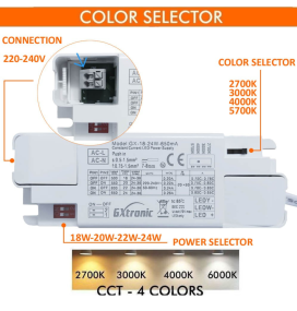 Downlight led 24W chip Osram con 3 tonos de luz