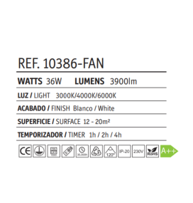 Ventilador led de techo Jueric Niza mini blanco aspas retráctiles