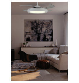 Ventilador led de techo Jueric Niza mini blanco aspas retráctiles