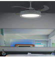 Ventilador led de techo Jueric Niza mini blanco aspas retráctiles