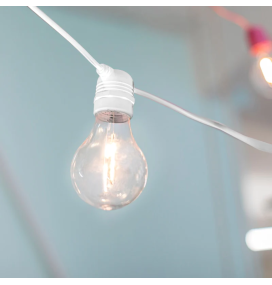 Guirnalda led Newgarden Allegra solar con batería recargable blanca