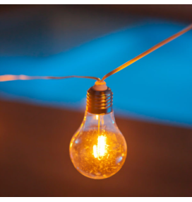 Guirnalda led Newgarden Allegra solar con batería recargable yute