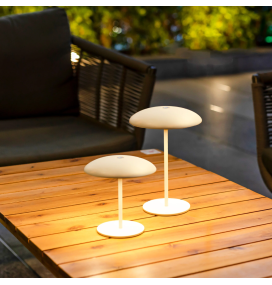 Lámpara de mesa led Newgarden Sardinia 30 con batería recargable blanca