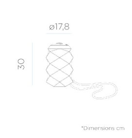 Lámpara portátil BITA gris con bateria de Newgarden