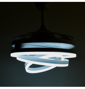 Ventilador de techo led Sfera 36-72W con aspas retráctiles blanco