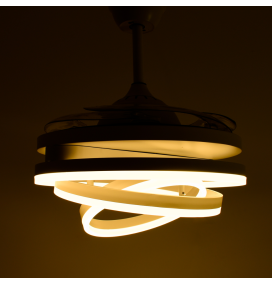 Ventilador de techo led Sfera 36-72W con aspas retráctiles blanco