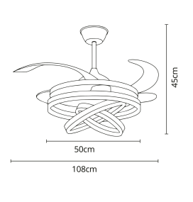 Ventilador de techo led Sfera 36-72W con aspas retráctiles blanco