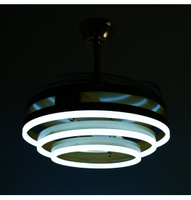Ventilador de techo led Sfera 36-72W con aspas retráctiles oro
