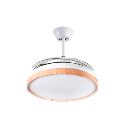 Ventilador de techo led Cosmos 36-72W con aspas retráctiles blanco y haya