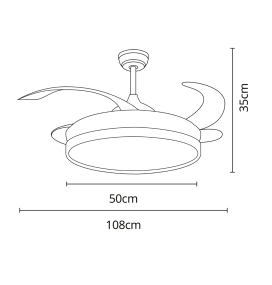 Ventilador de techo led Cosmos 36-72W con aspas retráctiles blanco y haya