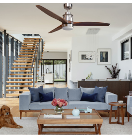 Ventilador de techo led Bravo 16W níquel y marrón