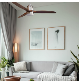 Ventilador de techo led Bravo 16W níquel y marrón